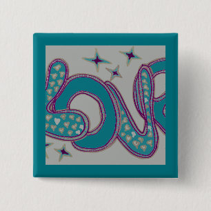 Love in 1960s style button