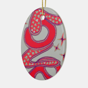 Love in 1960s style ceramic ornament