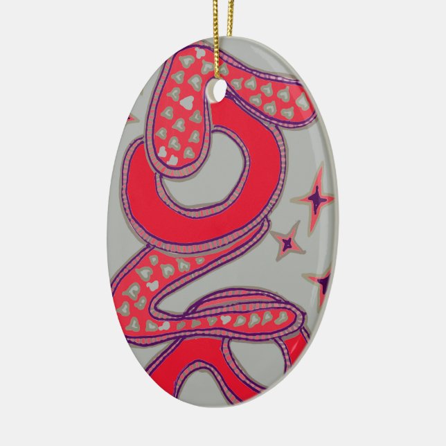 Love in 1960s style ceramic ornament (Left)