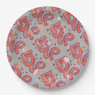 Love in 1960s style & confetti paper plates