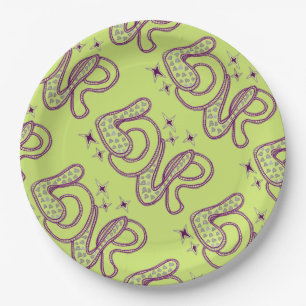 Love in 1960s style paper plates