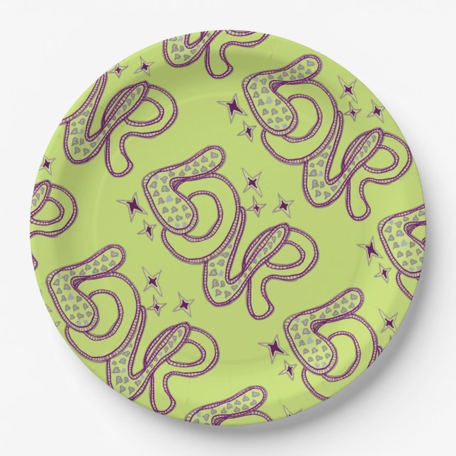 Love in 1960s style paper plates (Front)