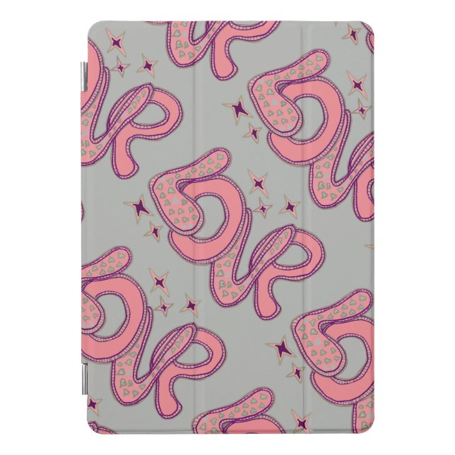 Love in 1960s style Pink Cartoon Letters iPad Pro Cover (Front)