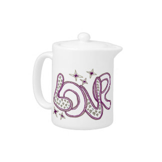 Love in 1960s style teapot