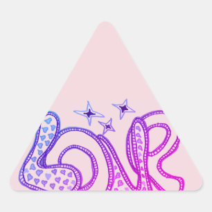 Love in 1960s style triangle sticker