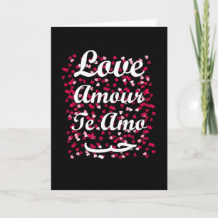 Love in 4 languages English French Italian Arabic Card