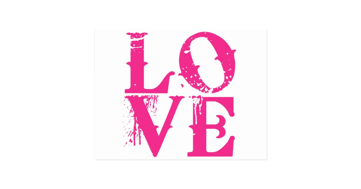 LOVE in a Cool Font Postcard | Zazzle.com