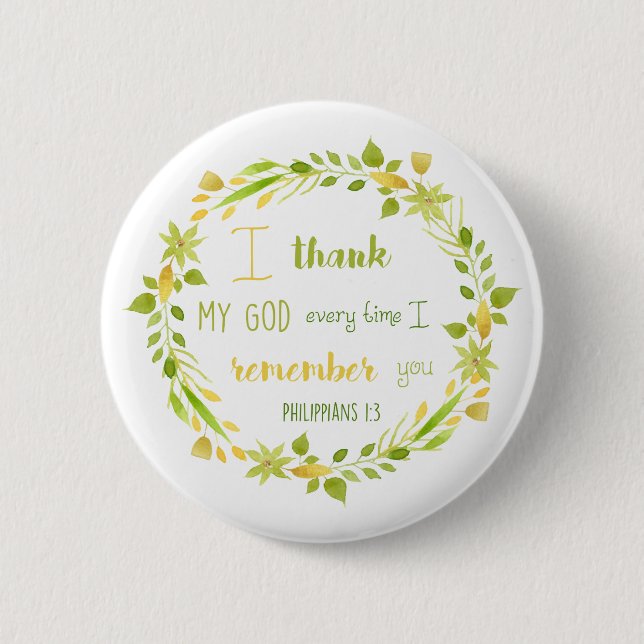love in action romans 12:9 christian verse button (Front)