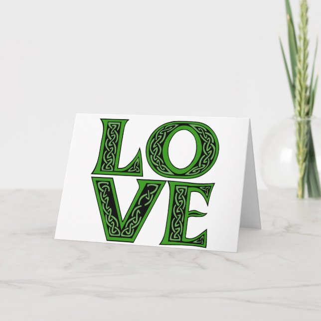 Love in an Irish Celtic Font Card (Front)