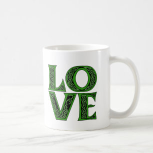 Love in an Irish Celtic Font Coffee Mug