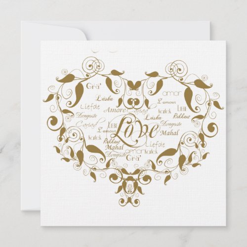 Love in Any Language Gold Anniversary Invitation