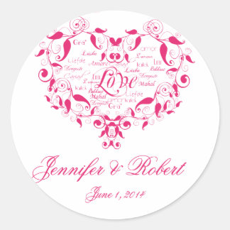 Love in any Language in Hot Pink Envelope Seal