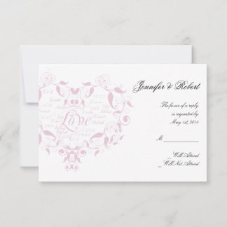 Love in Any Language in Petal Pink Response Card