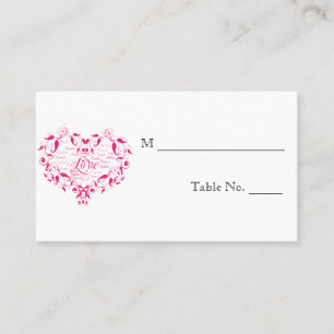 Love in Any Language in Pink Wedding Place Cards
