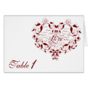 Love in Any Language in Red Table Number card card