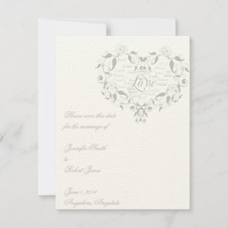 Love in Any Language in Silver Save the Date