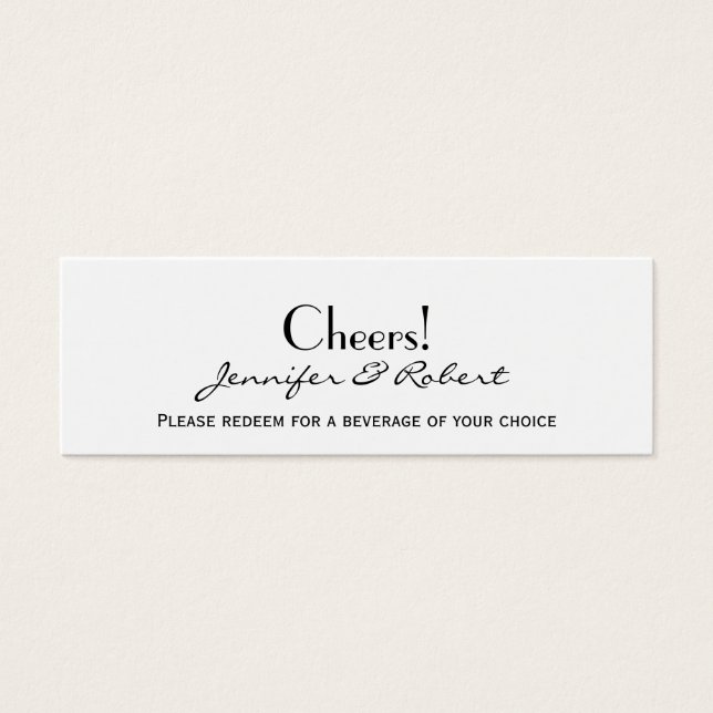 Love in Any Language Silver Wedding Drink Tickets (Front)