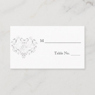 Love in Any Language Silver Wedding Place Cards
