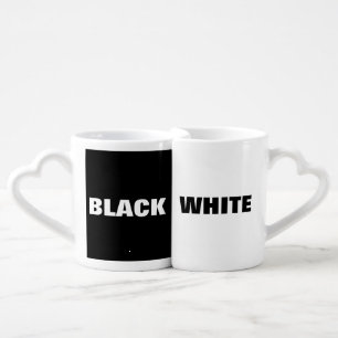 love in black and white coffee mug set