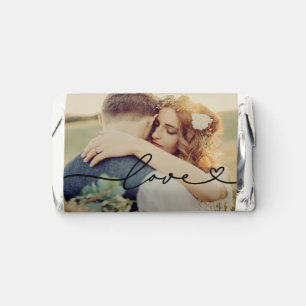 Love in Black Heart Script Custom Wedding Photo Hershey's Miniatures