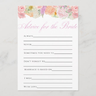 Love in Bloom Advice for the Bride Card