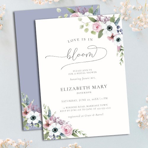  Love in Bloom Anemones Frame Floral Bridal Shower Invitation