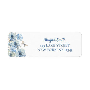 LOVE IN BLOOM BLUE FLORAL BRIDAL SHOWER LABEL