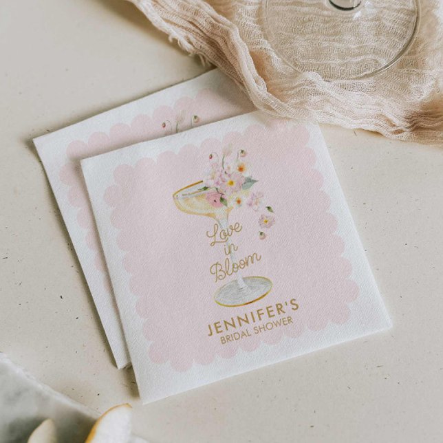 Love in Bloom Blush Pink Bridal Shower Napkins (Love in Bloom Bridal Shower Napkins)