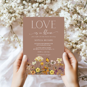Love in Bloom Boho Chic Bridal Shower Invitation