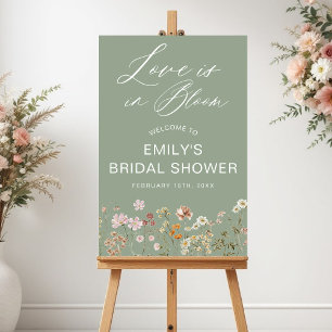 Love in Bloom Boho Chic Bridal Shower Welcome Sign