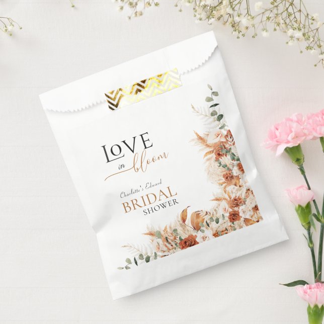 Love In Bloom Boho Chic Terracotta Bridal Shower  Favor Bag (Sealed)