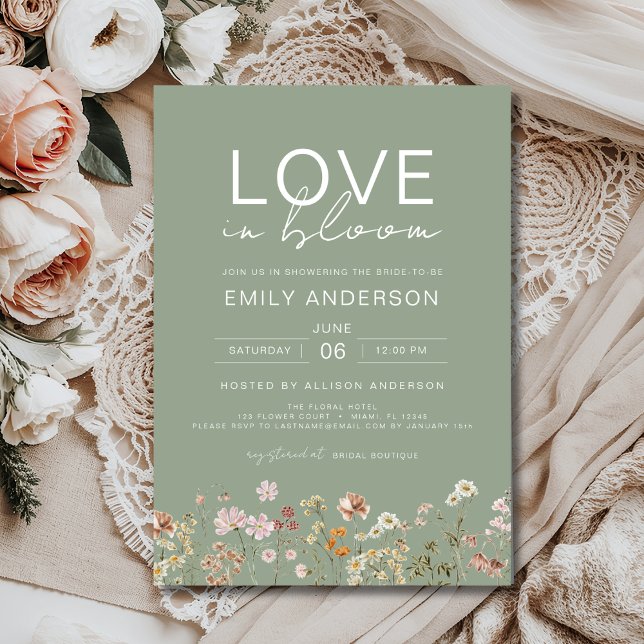 Love in Bloom Boho Wildflower Bridal Shower Invitation (Creator Uploaded)
