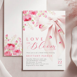 Love in Bloom Bow Bridal Shower Invitation
