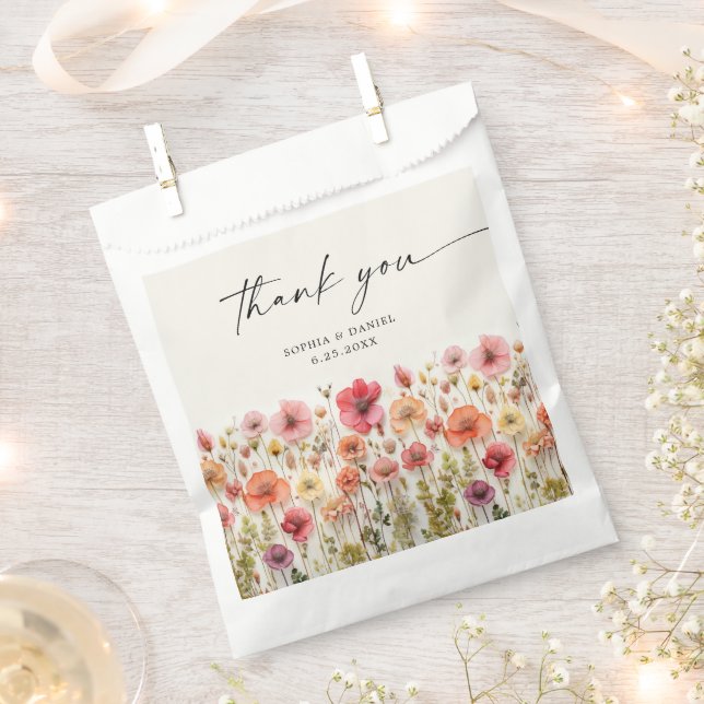 Love in Bloom Bridal Shower Favor Bags (Clipped)