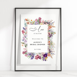 Love In Bloom Bridal Shower Floral Garden Welcome  Framed Art