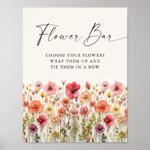 Love In Bloom Bridal Shower Flower Bar Sign