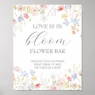 Love In Bloom Bridal Shower Flower Bar Sign