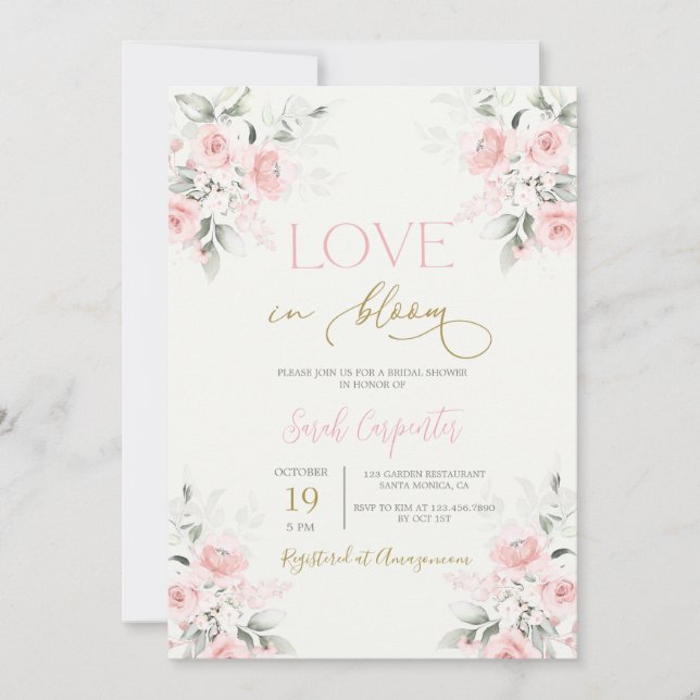 Love in Bloom Bridal Shower Invitation (Front)