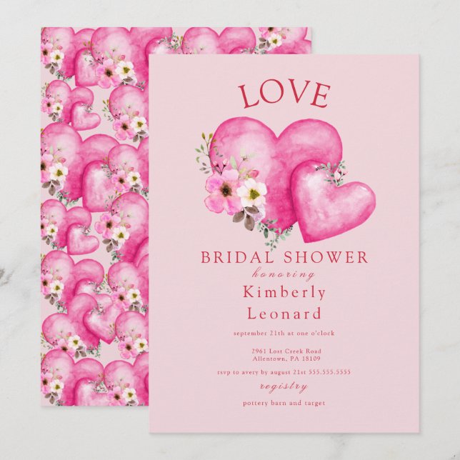 Love in Bloom Bridal Shower Invitation (Front/Back)