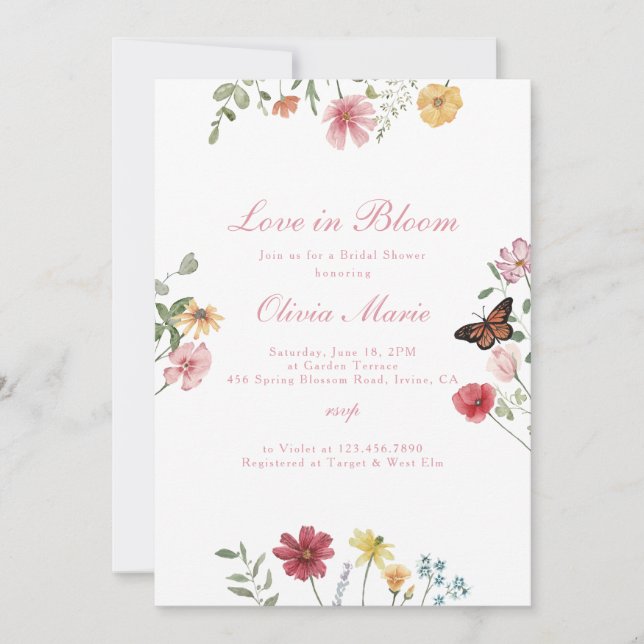 Love in Bloom Bridal Shower Invitation (Front)