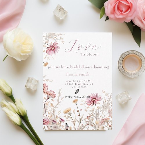 Love in bloom  Bridal shower   Invitation