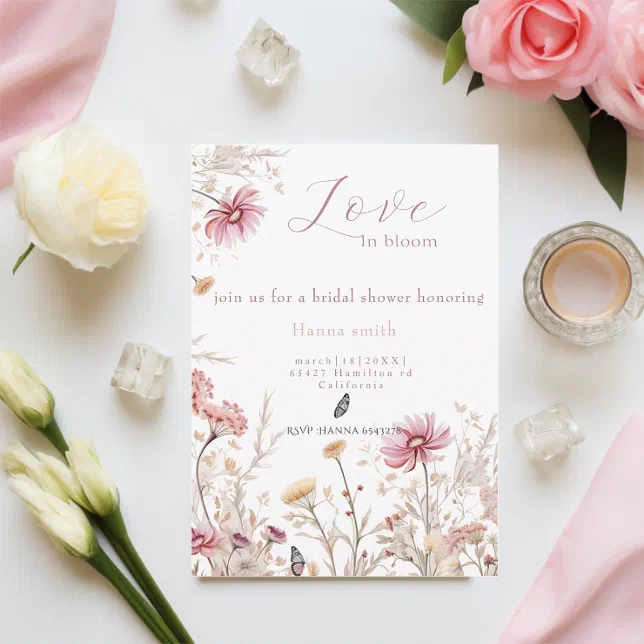 Love in bloom Bridal shower Invitation | Zazzle