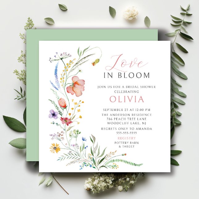Love In Bloom Bridal Shower Invitation (Creator Uploaded)