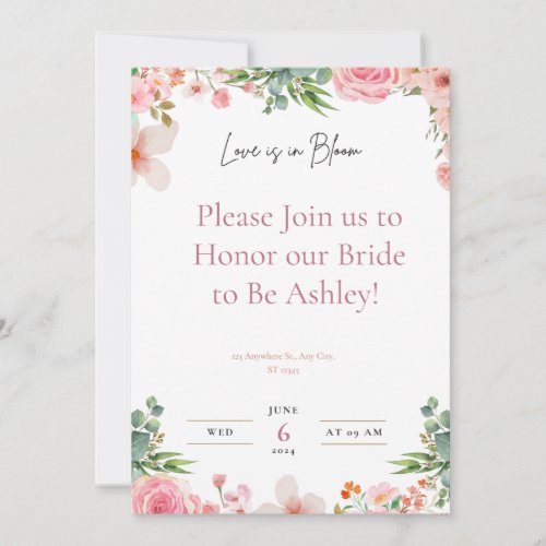 Love in Bloom Bridal Shower Invitation