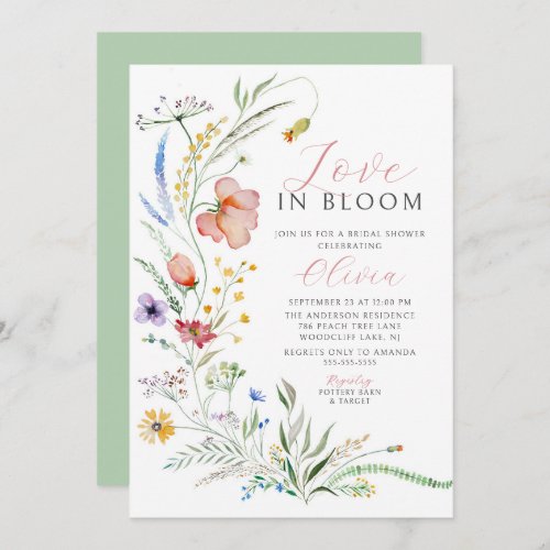 Love In Bloom Bridal Shower Invitation