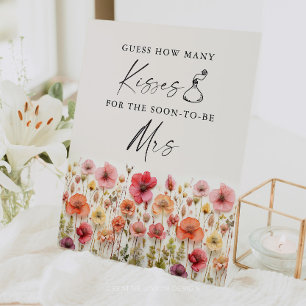 Love In Bloom Bridal Shower Kisses Game Sign
