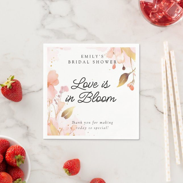 Love in Bloom Bridal Shower Napkins (Insitu)