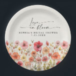 Love In Bloom Bridal Shower Paper Plates<br><div class="desc">This beautiful design features an arrangement of soft pastel beautiful wildflowers that are realistic and a modern script (editable color) font. Enjoy your favorite food,  desserts and treats on these matching paper plates. See the entire bridal shower collection for more matching items</div>