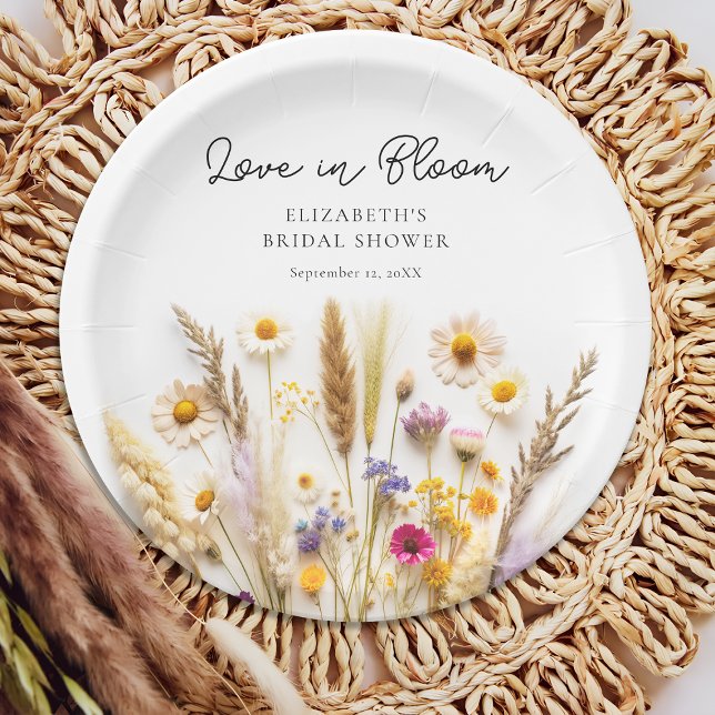 Love in Bloom Bridal Shower Paper Plates (Creator Uploaded)