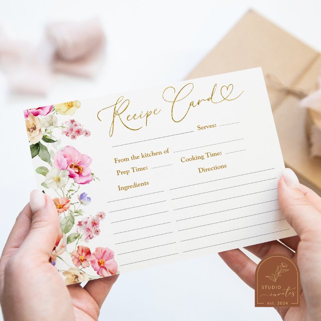 Love In Bloom Bridal Shower Recipe Card (Creator Uploaded)